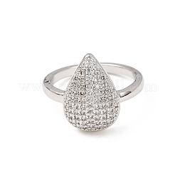 Rack Plating Brass Micro Pave Cubic Zirconia Cuff Rings&nbsp;RJEW-M168-01P-1