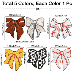 5Pcs 5 Styles Polyester Embroider Thread Iron on/Sew On Patches&nbsp;PATC-CY0001-09