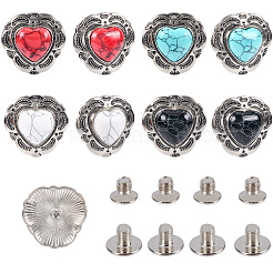 8 Sets 4 Colors Alloy Decorative Rivets&nbsp;BUTT-CP0001-08