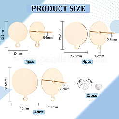 12Pcs 3 Size Brass Stud Earring Findings&nbsp;KK-BC0009-67