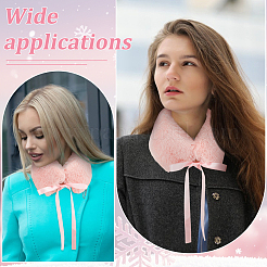 2Pcs Faux Rabbit Fur Collar with Ribbon for Women&nbsp;AJEW-BC0010-78B