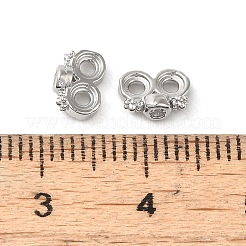 Rack Plating Brass Pave Clear Cubic Zirconia Spacer Bars&nbsp;KK-B088-11A-P