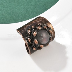 Brass with Natural Labradorite Cuff Rings&nbsp;RJEW-Z112-02R-02