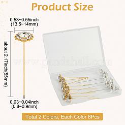 16Pcs 2 Colors Alloy Crystal Rhinestone Head Pins&nbsp;FIND-SP0004-63