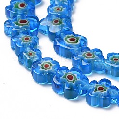 Handmade Millefiori Glass Bead Strands&nbsp;X-LAMP-J035-10mm-53