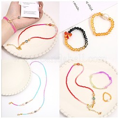 10 Strands Transparent Gradient Color Glass Beads Strands&nbsp;GLAA-CJ0002-09B