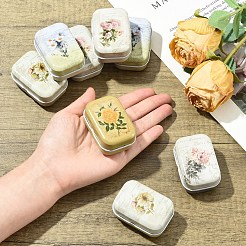 8Pcs Floral Printed Tinplate Storage Boxes&nbsp;CON-YW0001-97