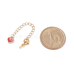 304 Stainless Steel Chain Extenders with Heart Alloy Enamel Charm&nbsp;FIND-JF00097