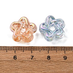 UV Plating Transparent Crackle Acrylic Beads&nbsp;OACR-G052-10B