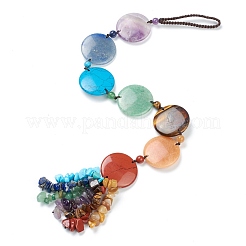 Flat Round Chakra Hanging Ornament&nbsp;AJEW-I059-04B