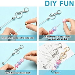 10Pcs Alloy Bar Beadable Keychain for Jewelry Making DIY Crafts&nbsp;KEYC-YW0001-28B