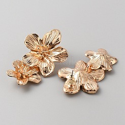 Alloy Flower Dangle Stud Earrings&nbsp;EJEW-WH0015-51KCG