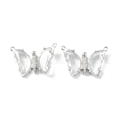 Brass Micro Pave Clear Cubic Zirconia Pendants&nbsp;KK-E068-VF241