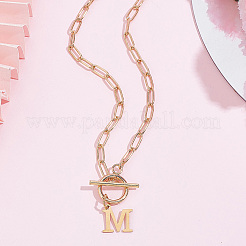 304 Stainless Steel Letter Pendant Necklaces&nbsp;NJEW-LP0001-52M-G