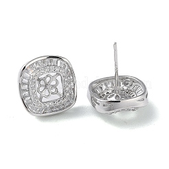 Rhodium Plated 925 Sterling Silver Stud Earring Findings&nbsp;STER-M115-18P