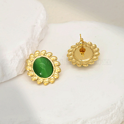 Fashionable Brass Flower Stud Earrings&nbsp;RY6584-1