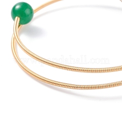 Natural Green Aventurine Round Beaded Bangle&nbsp;BJEW-JB07816-02