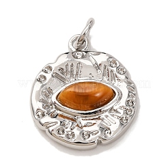Brass & Natural Tiger Eye Pendants&nbsp;KK-A279-12P