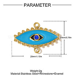 304 Stainless Steel Rhinestone Connectors Charms&nbsp;STAS-OY010-06G