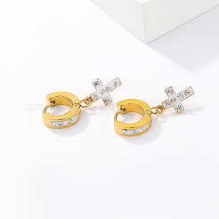 Fashion Cross 201 Stainless Steel Hoop Earrings&nbsp;IH3729