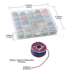 25 Rolls 25 Colors Round Segment Dyed Waxed Polyester Thread String&nbsp;YC-YW0001-02B
