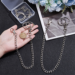 3 Sets 3 Styles Aluminium Twisted Chains for Jeans Pants&nbsp;HJEW-SP0001-53