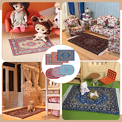 6Pcs 6 Styles Cloth Carpet Miniature Ornaments&nbsp;DIY-FG0009-93