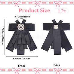 Bowknot Tie Polyester Rhinestone Brooches&nbsp;JEWB-WH20006-12
