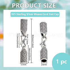 925 Sterling Silver Cord Ends&nbsp;STER-BC0003-27AS