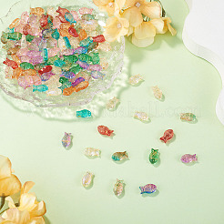 110Pcs 11 Colors Baking Paint and Golden Metal Enlaced Glass Beads&nbsp;DGLA-TA0001-66
