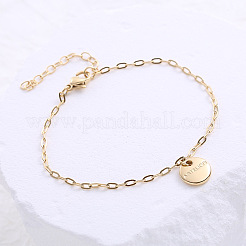 Stainless Steel Flat Round Charm Bracelets&nbsp;KQ8563