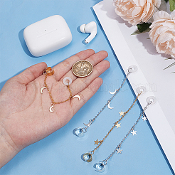 Silicone & Brass Earphone Chains&nbsp;HJEW-OC00027