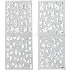 4Pcs 4 Styles Flower Pattern Self Adhesive PET Nail Art Stickers Decals&nbsp;MRMJ-SP0001-22
