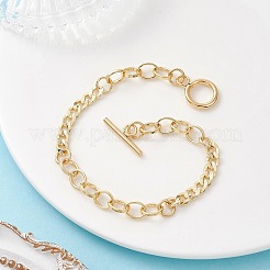 Brass Cuban Link Chains & Cable Chain Bracelets for Women&nbsp;BJEW-JB12755