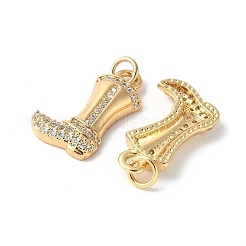 Brass Micro Pave Clear Cubic Zirconia Pendants&nbsp;ZIRC-I071-05G