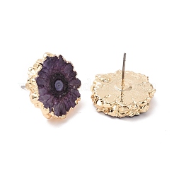 Natural Dyed Quartz Stud Earrings&nbsp;EJEW-P166-B06