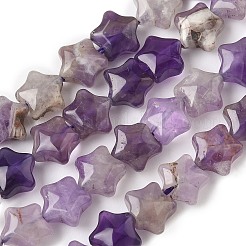Natural Amethyst Star Beads Strands&nbsp;G-Z080-A04