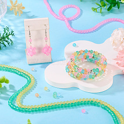 8Strands 8 Colors Baking Paint Frosted Glass Bead Strands&nbsp;FGLA-TA0001-05