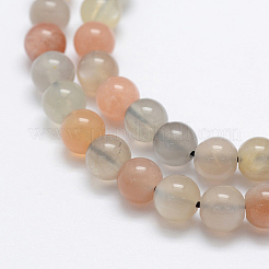 Natural Multi-Moonstone Beads Strands&nbsp;G-G453-A03-6mm