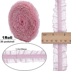 20 Yards Ruffled Nylon Elastic Lace Trim&nbsp;EW-WH0018-03A