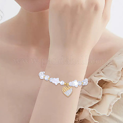 6Pcs 2 Styles 304 Stainless Steel and Handmade Polymer Clay Crystal Rhinestone Pendants&nbsp;STAS-BBC0009-30