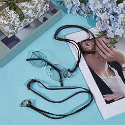 2Pcs 2 Colors Alloy Cowhide Leather Cords Neck Cord&nbsp;AJEW-GF0013-18