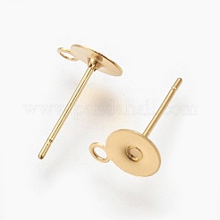 304 Stainless Steel Stud Earring Settings&nbsp;X-STAS-E025-G