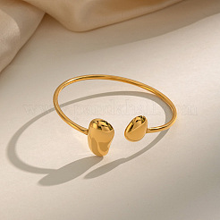 304 Stainless Steel Teardrop Cuff Bangles for women&nbsp;LP8428-1