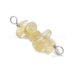 10Pcs 5 Styles Constellation Natural Smoky Quartz & Rose Quartz & Golden Sheen Obsidian & White Moonstone & Aquamarine Copper Wire Wrapped Chip Beaded Connector Charms&nbsp;PALLOY-JF02905-12