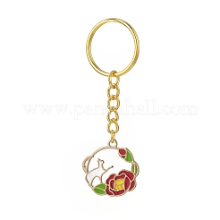 6Pcs 6 Styles Alloy Enamel Pendants Cat Keychain&nbsp;KEYC-JKC00433