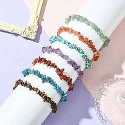 7Pcs 7 Styles Chakra Natural Red Jasper & Red Aventurine & Apatite & Amethyst & Green Aventurine & Tiger Eye&nbsp;BJEW-JB10908