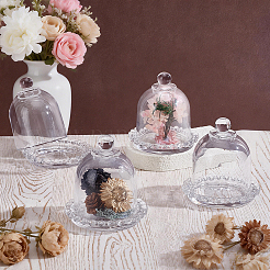 Glass Cake Tray with Dome&nbsp;AJEW-WH0481-557