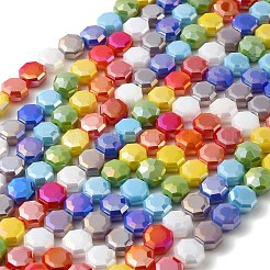 Electroplated Glass Beads Strands&nbsp;EGLA-A048-01A