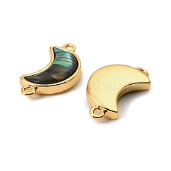 Natural Paua Shell Crescent Moon Connector Charms&nbsp;KK-G538-43G